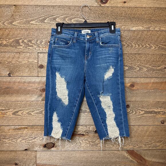 L'AGENCE Pismo Distressed Denim Bermuda Shorts Size 25 NWT - Picture 4 of 10